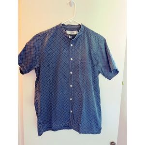 3Sixteen collarless short-sleeve sleeve cotton button-up
